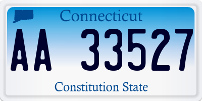 CT license plate AA33527