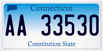 CT license plate AA33530