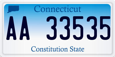 CT license plate AA33535