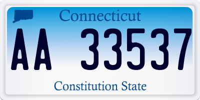 CT license plate AA33537