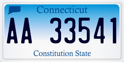 CT license plate AA33541