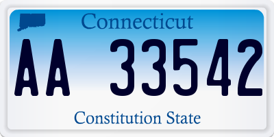 CT license plate AA33542
