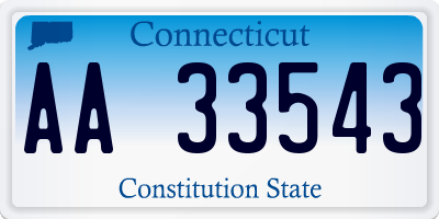 CT license plate AA33543