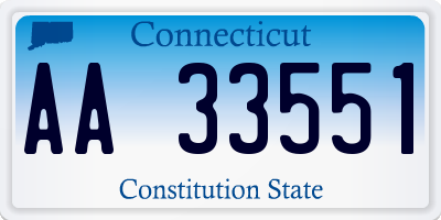 CT license plate AA33551