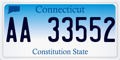 CT license plate AA33552