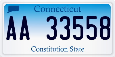 CT license plate AA33558