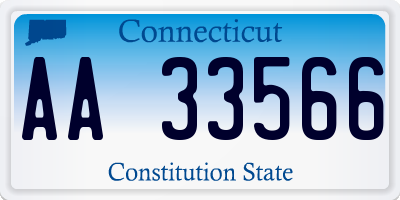 CT license plate AA33566