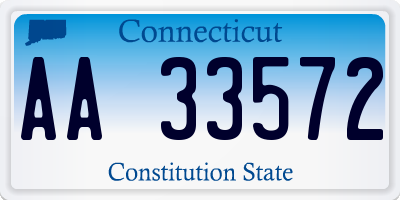 CT license plate AA33572