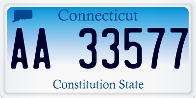 CT license plate AA33577
