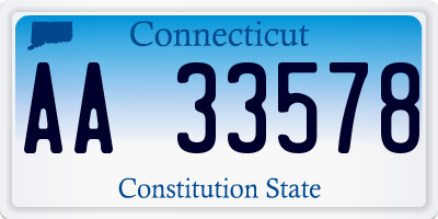 CT license plate AA33578