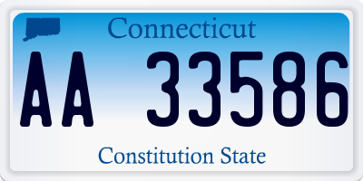 CT license plate AA33586