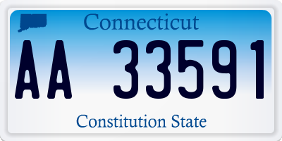 CT license plate AA33591
