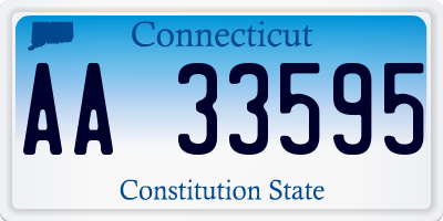CT license plate AA33595