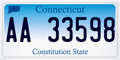 CT license plate AA33598