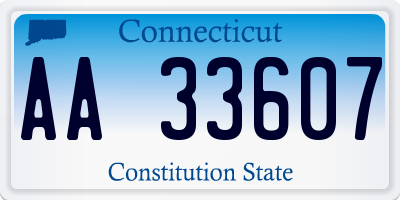 CT license plate AA33607