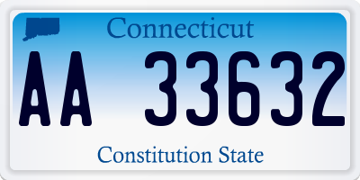CT license plate AA33632