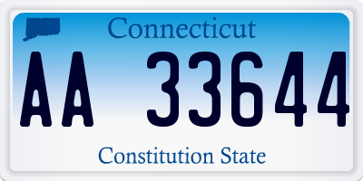 CT license plate AA33644