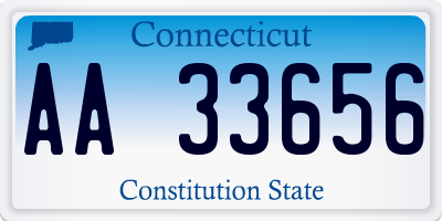 CT license plate AA33656