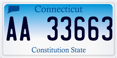 CT license plate AA33663