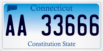 CT license plate AA33666
