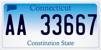 CT license plate AA33667