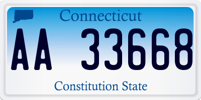 CT license plate AA33668