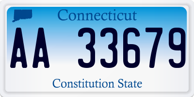 CT license plate AA33679