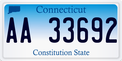 CT license plate AA33692