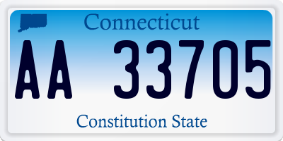CT license plate AA33705