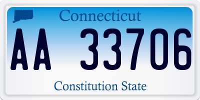 CT license plate AA33706