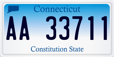 CT license plate AA33711