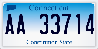 CT license plate AA33714