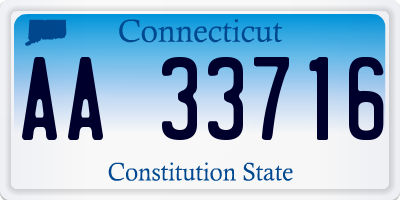 CT license plate AA33716
