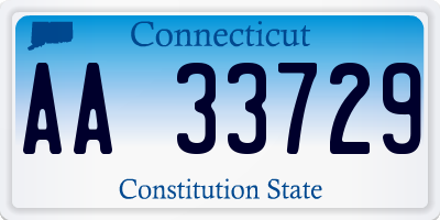 CT license plate AA33729