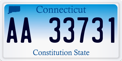 CT license plate AA33731