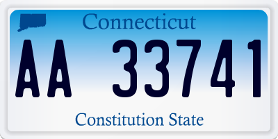 CT license plate AA33741