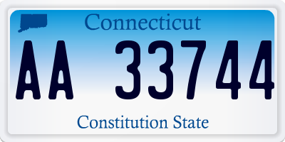 CT license plate AA33744
