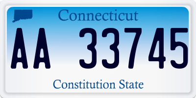 CT license plate AA33745