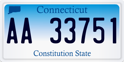 CT license plate AA33751