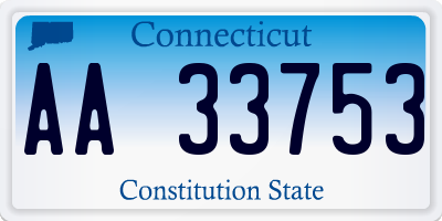 CT license plate AA33753