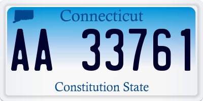 CT license plate AA33761