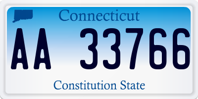 CT license plate AA33766