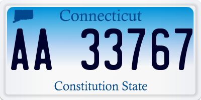 CT license plate AA33767