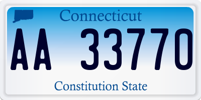 CT license plate AA33770