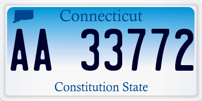 CT license plate AA33772