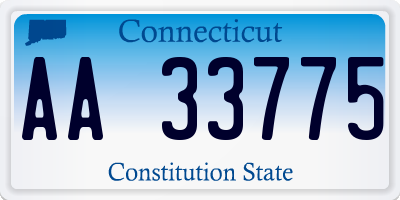 CT license plate AA33775