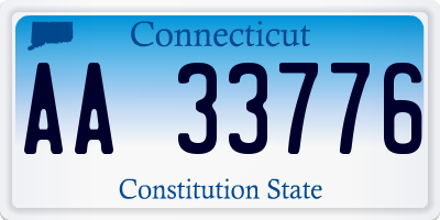 CT license plate AA33776