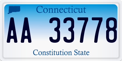 CT license plate AA33778