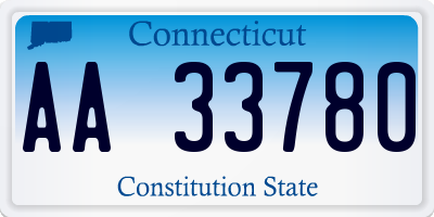 CT license plate AA33780