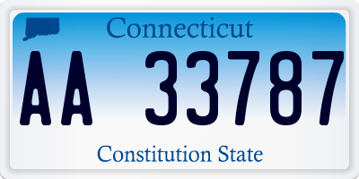 CT license plate AA33787